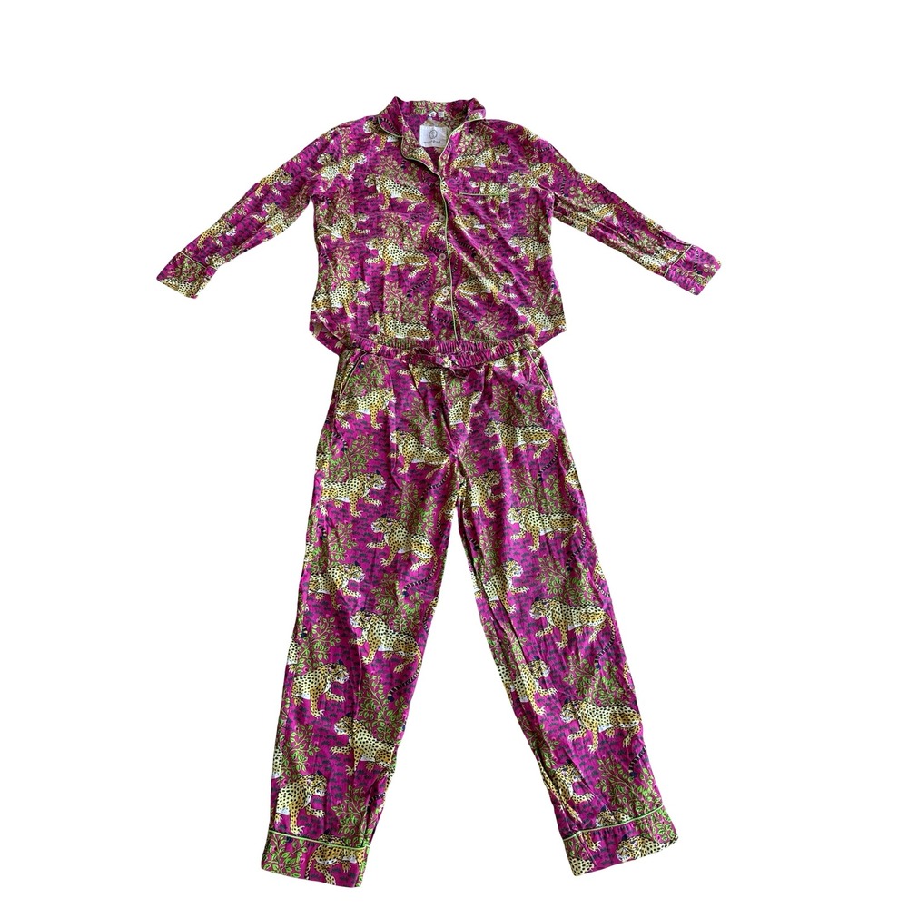 Printfresh Bagheera Leopard Pajama Set S Raspberry Pink Organic Cotton PJ
